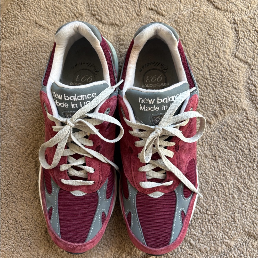 New Balance 993 made in USA Burgundy and Gray Sneakers - Picture 5 of 7
